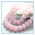Pink jade color loose beads glass rondelle beads